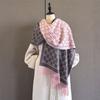 Autumn and winter new letter jacquard double-sided imitation cashmere jacquard scarf women's long tassel warm scarf shawl versatile