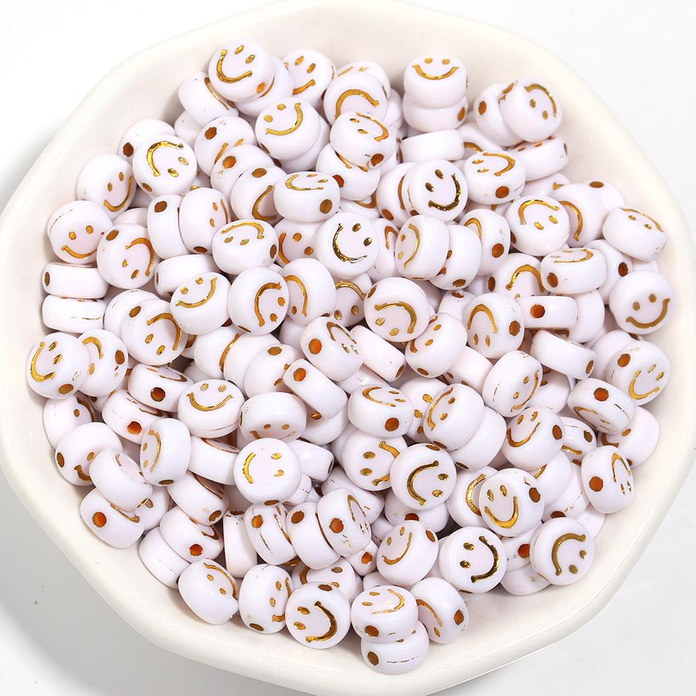 100/200Pcs Mixed Color Letters Acrylic Beads Round Flat Alphabet Loose Spacer Beads For Jewelry Making DIY Bracelet Accessories