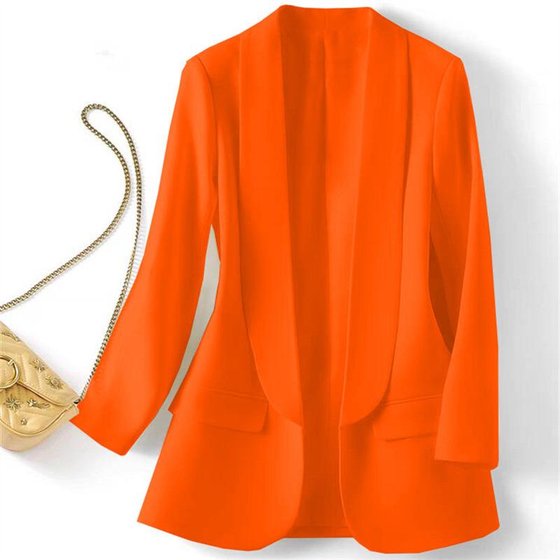 Spring and Autumn Hot Style Commuting Solid Color Collar Long Sleeve Coat for Women