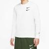 Nike Swoosh Casual Sport Round Neck Long Sleeve T-Shirt Men Tops White DB6156-100
