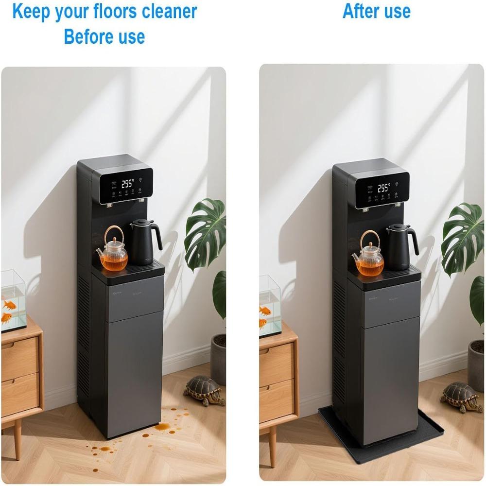 Raised Edges Silicone Fridge Mat Waterproof Floor Protection Tray Under Water Cooler