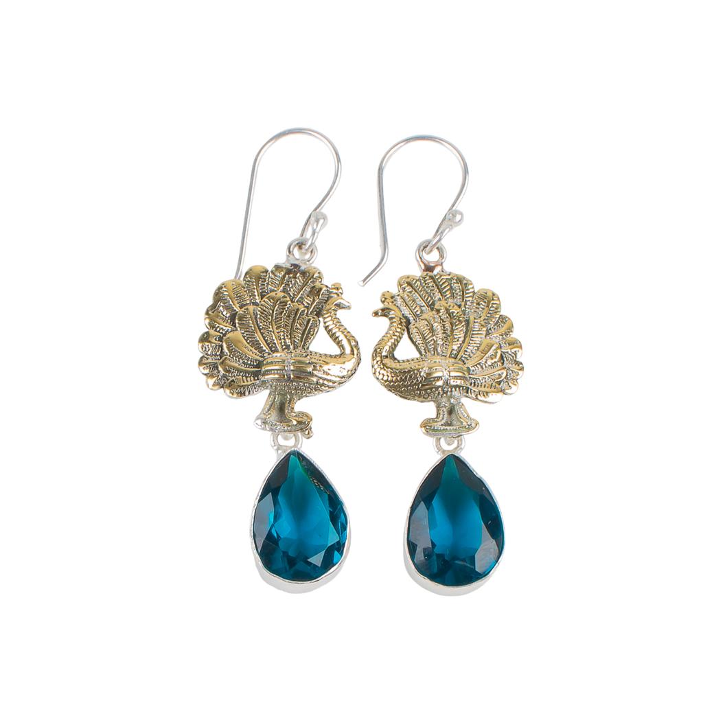 Gift For Her Apatite Gemstone 925 Sterling Silver Jewelry Handmade Earrings2.20" EE-44-12