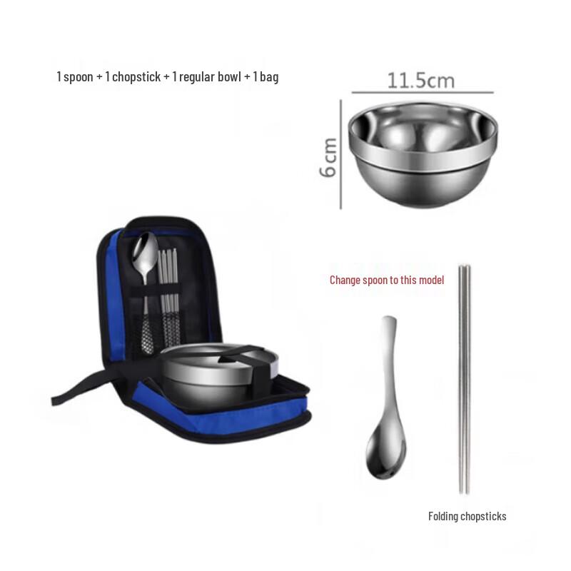 JingNong Portable 3-Piece 304 Stainless Steel Travel Cutlery Set