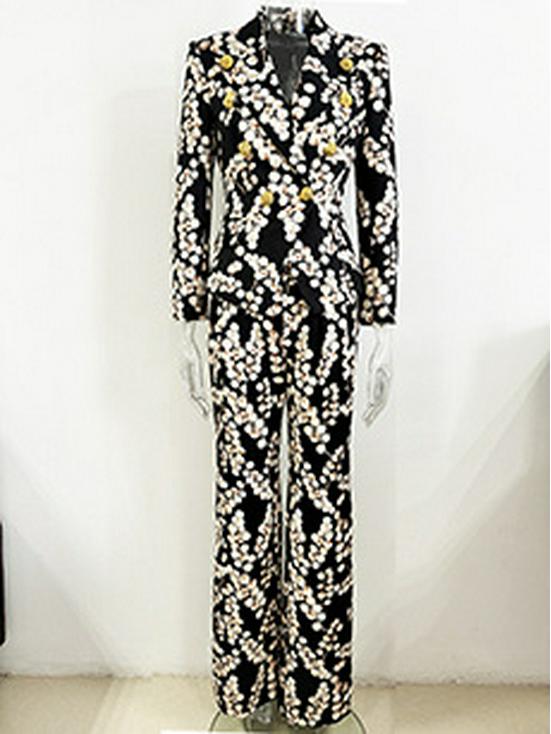 Available: Spring 2026 Fashion Mesh & Beaded Suit Jacket with Chiffon Trousers.