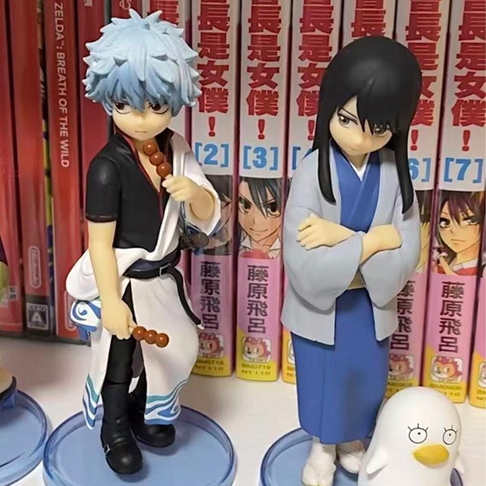 In Stock 14CM Anime Gintama Figure Sakata Gintoki Katsura Kotarou Animation Model Toys Gifts Collection Decoration Ornaments