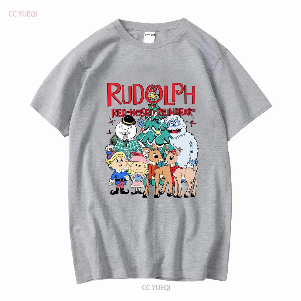 Rudolph The Red Nosed Reindeer Christmas T Shirt Vintage Movie Cute long or short sleeves vintage Washed Versatile graphic