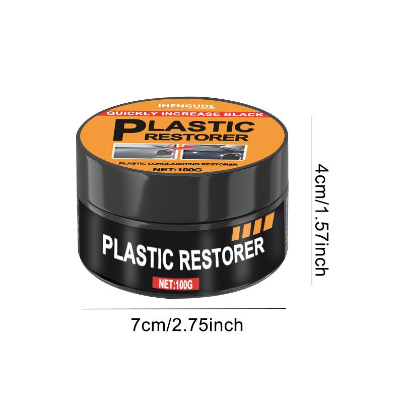 Car Plastic Restorer, Crystal Clear, Interior Leather and Panel Refurbishment Wax Coating Agent, Restores Black Shine, Car Wax Polish