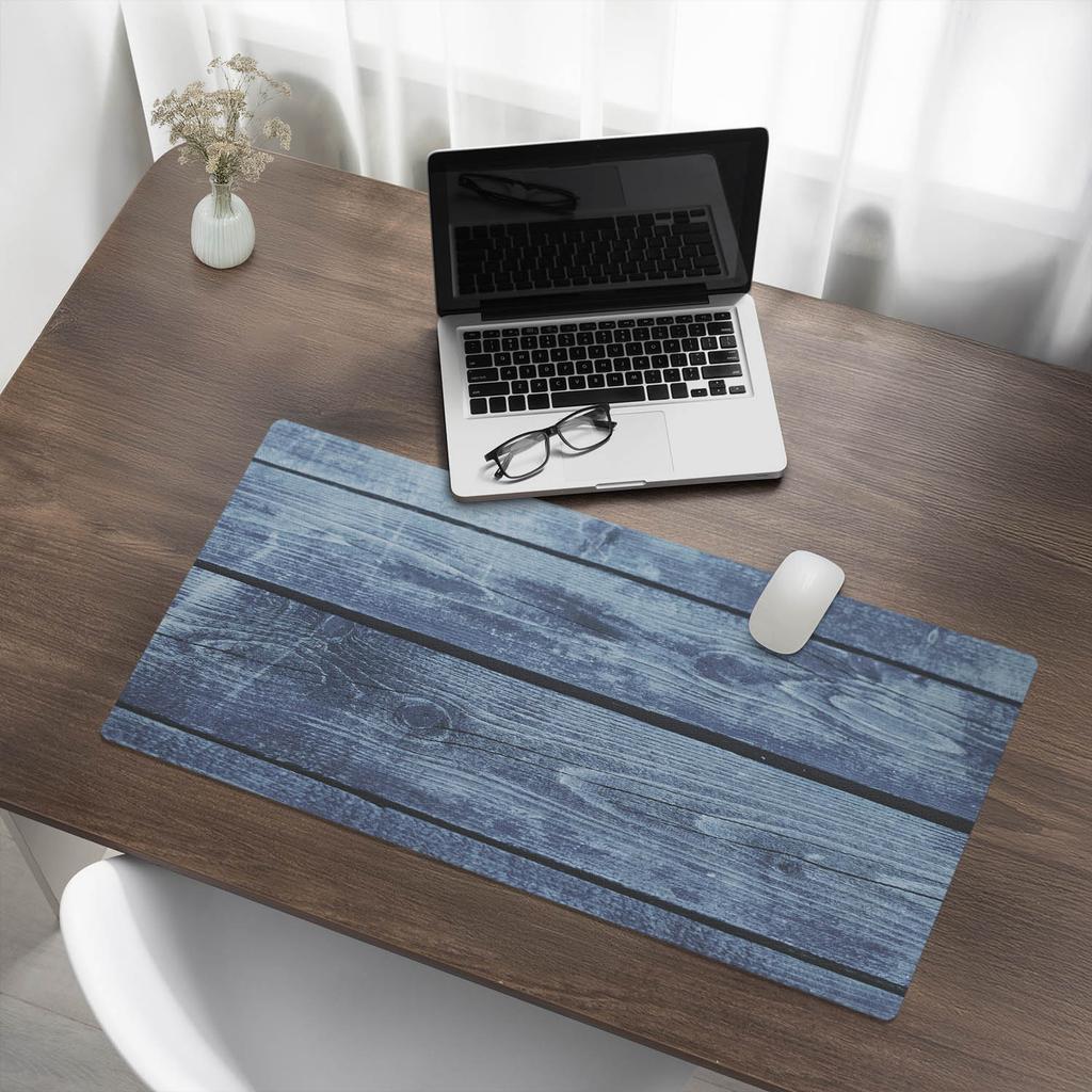 Anti-slip Desk Mat with Vintage Wooden Boards Print 90x45 cm