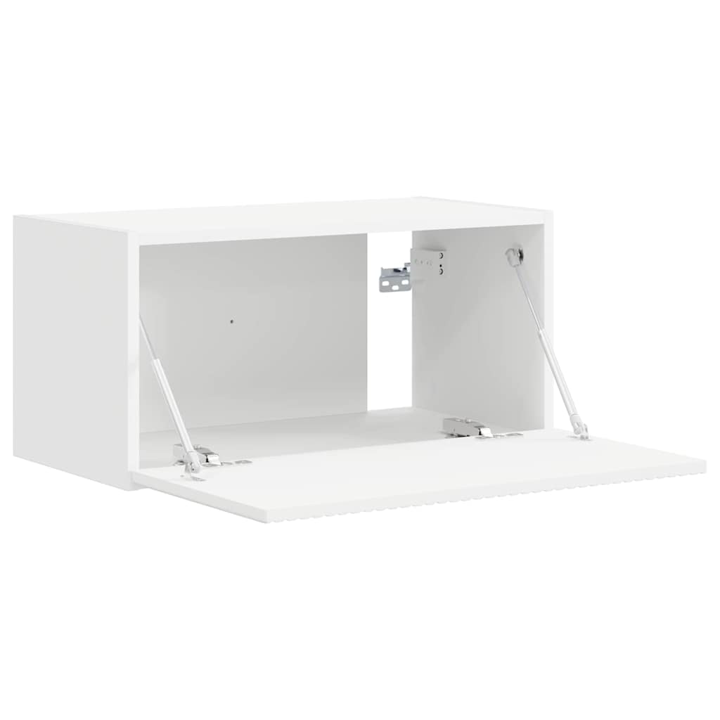 TV Wall Cabinet 60 X 31 X 29.5 Cm White Engineered Wood