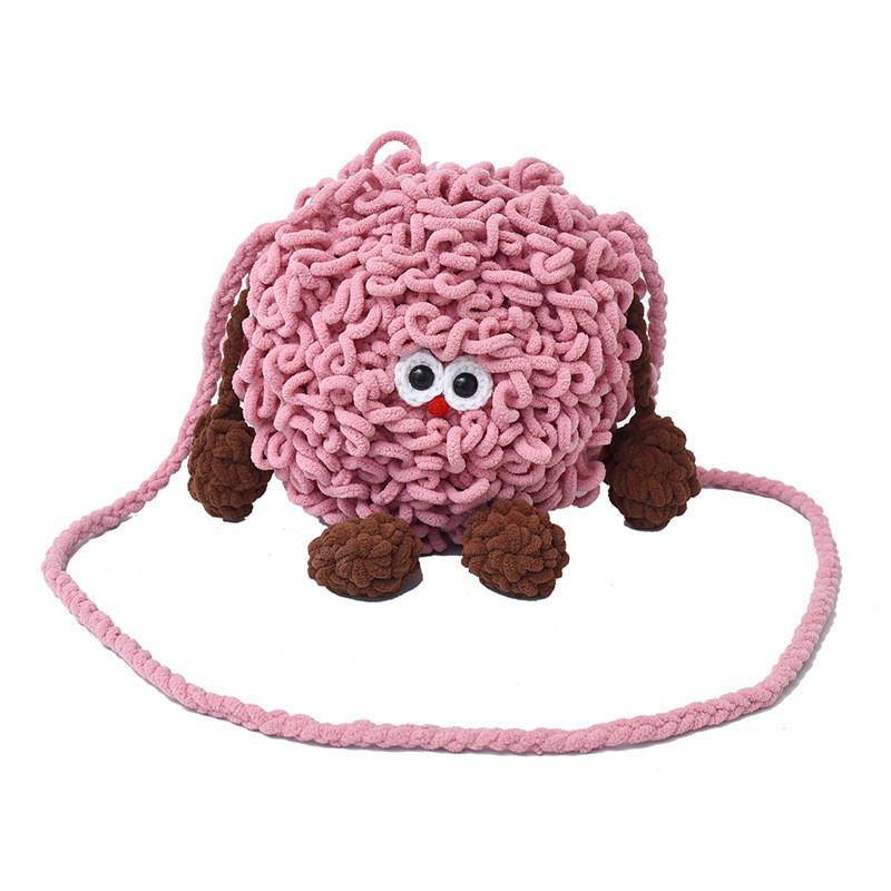 Kawaii Knitted Mini Phone Bag With Snap Closure For Daily Casual Use