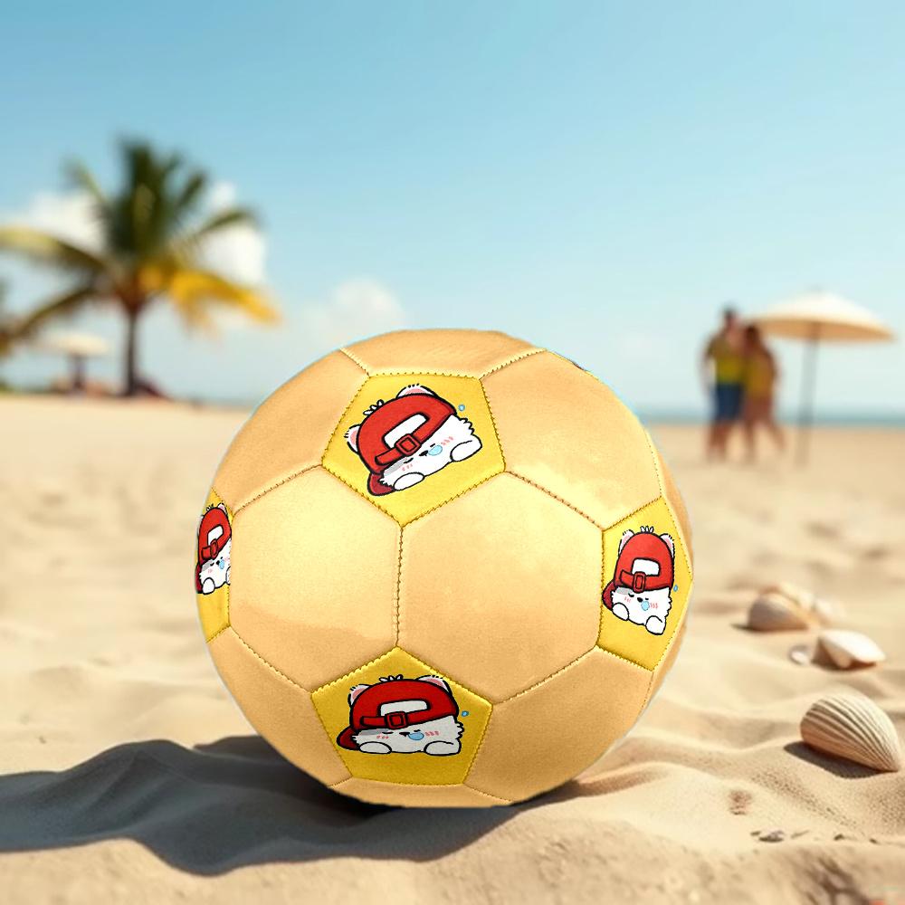 1PC Abstract Minimalist Hat Cute Cat Soccer Ball Size 5 Football Machine Sewn Indoor/Outdoor Universal Football Gift W99