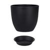 Flower Pot with Saucer Plastic Plant Pot with Drainage Holes Modern Decorative Planter