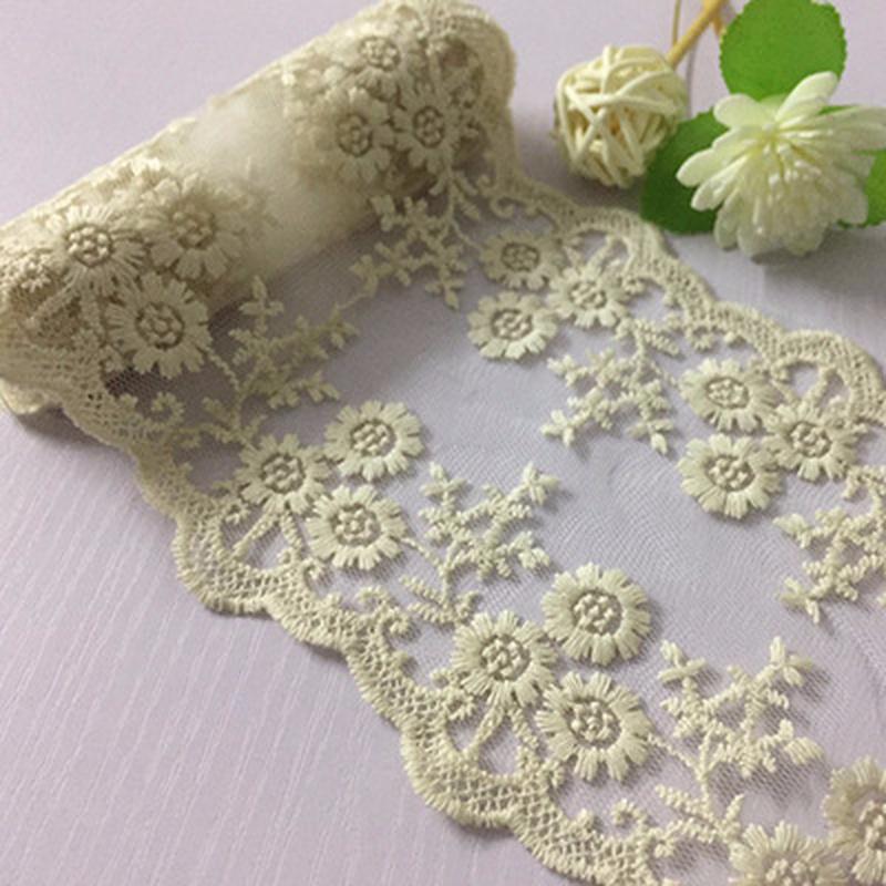 11 см Широкая Кружевная Лента для DIY, Вышитая Сетчатая Кружевная Тесьма, Ткань для Шитья и Декора. White