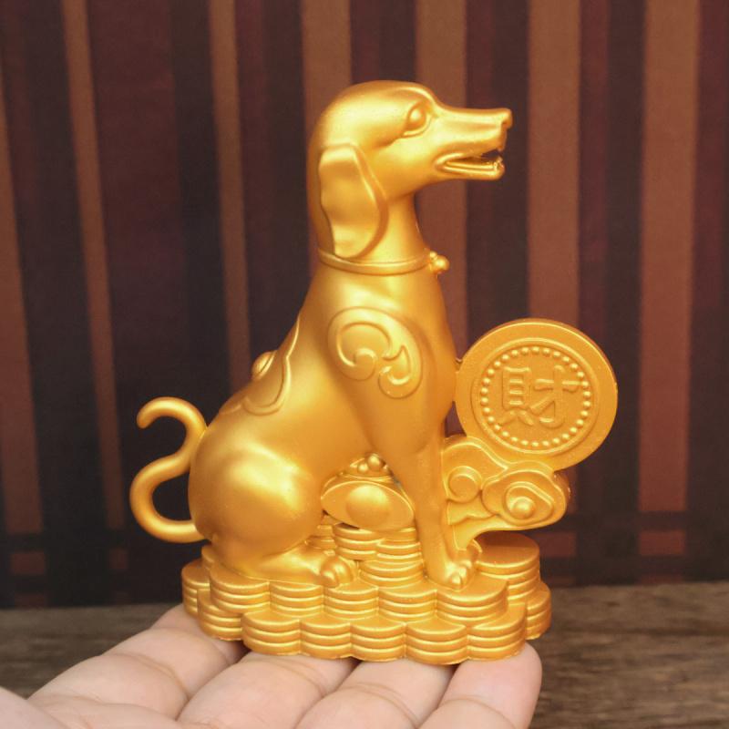 Prosperous Figurine Sitting Ground Wealth Yuanbao Zodiac Dog Decoration Home Gift Office Craft