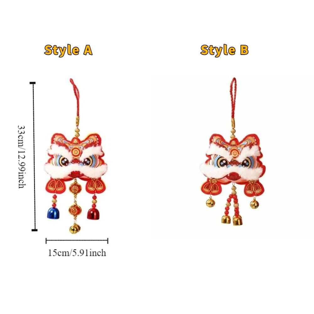 Waking Lion Blessing Wind Chime Cartoon Blessed Bag Pendant Wall Hanging Door Decor