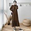 Semi-turtleneck bottoming knitted sweater skirt women's autumn and winter new over-knee long loose large size with coat dress tide