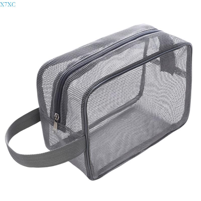 X7XC Netz-Duschbeutel für einfachen Transport in Fitnessstudios, Wohnheimen und auf Campingplätzen Toilettenartikel-Organizer