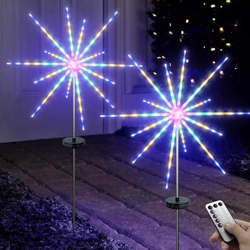 Solar Light Outdoor Waterproof Courtyard Garden Street Pathway Lamps Christmas Decoration Landscape LED Solar Firework Lights
