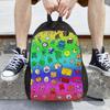BFDI All Characters Rainbow Backpack Daypack Large Capacity Boys Girls BookBag School Bag Shoulder Bags for Men Women