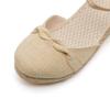 Korean Style 2025 Women's Wedge Heel Espadrille Sandals - Comfortable, Casual, Pointed Toe, Buckle Design