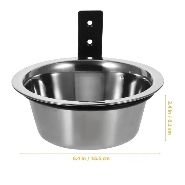 

Stainless Steel Elevated Pet Feeder-Wall Mounted Food Water Bowls with Storage Container Practical Feeding Supplies Dogs Cats