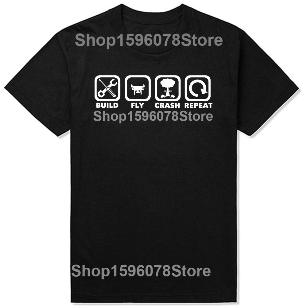 Funny Drone Classic T-Shirt Summer Men Women Clothing Fashion T Shirts Cotton Short Sleeve Oversized Loose T-shirt Tops