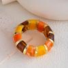 Gradient Acrylic Stretch Bracelet: Geometric Sugar Cube Design for Women
