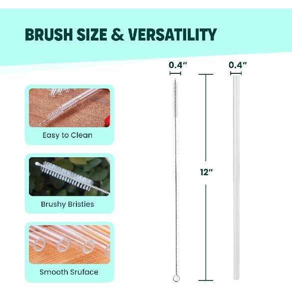 Replacement Straws for Stanley 40oz & 30oz Tumblers – 6 Pack Reble Plastic Straws with 2 Cleaning Brushes – BPA- Free Spill Stopper Accessories