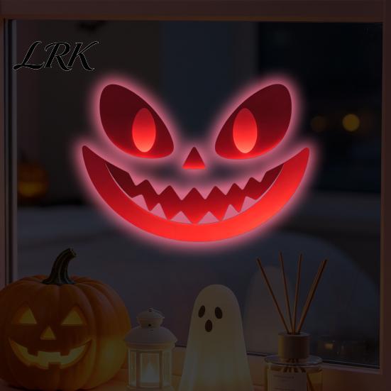 Glowing Window Wall Decorations Glow In The Dark Sticker, Self-adhesive Ghost Face Shape Decals, Waterproof Luminous Decals Halloween PVC Stickers,