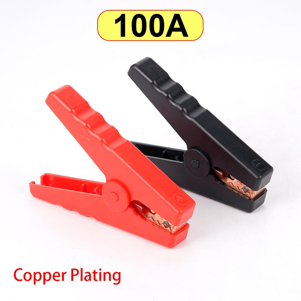 1 pair 100A/200A/300A/500A Copper Alligator Clips Lead Clip Terminal Crocodile Clamp Test Connector for Electrical Battery Start