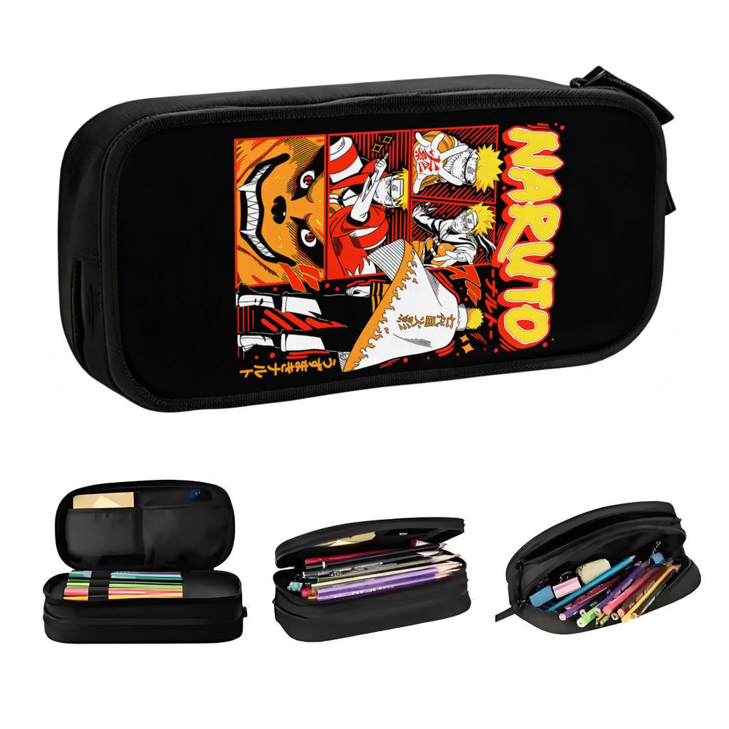 Hokage N-Naruto Pencil Case for Boys Girls Large Storage Anime Pen Box Bag School Supplies