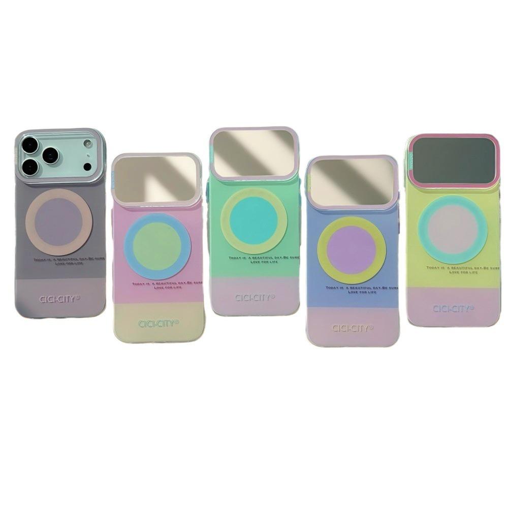 Simple Fresh Magnetic Contrast Color Case for iPhone 17 Pro Max, 16, 15, 14 - New Couple's Model