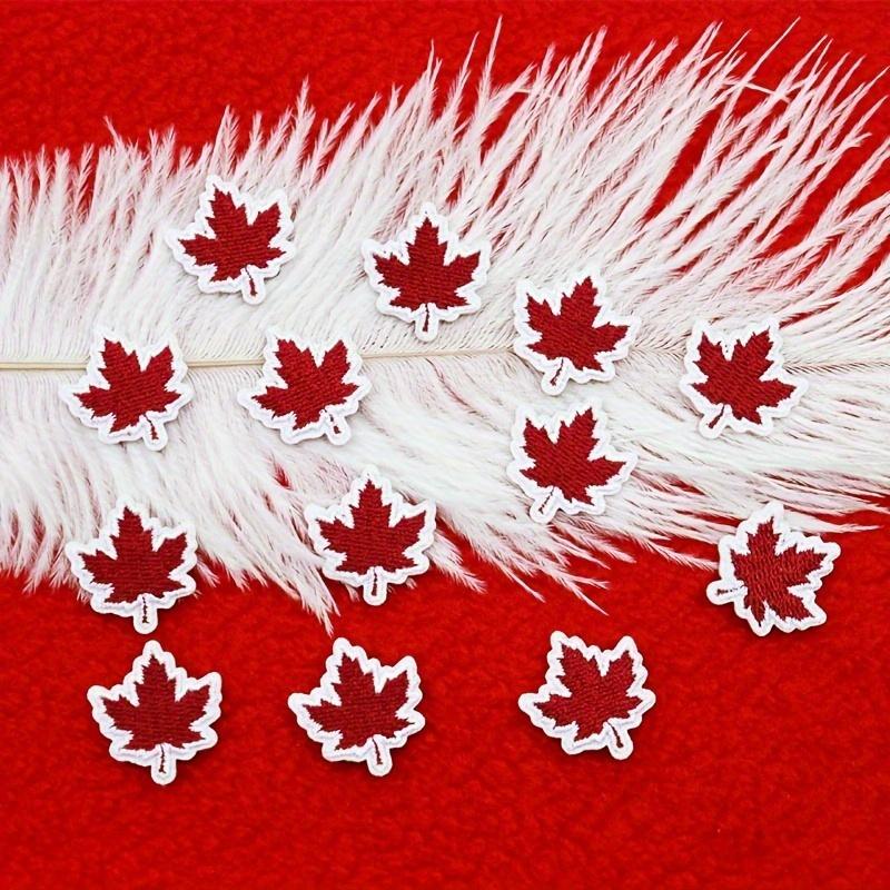 10pcs Red Maple Leaf Mini Embroidered Patches | Set for DIY Decor | On Jackets, Clothing, Backpacks, Hats, and Shoes