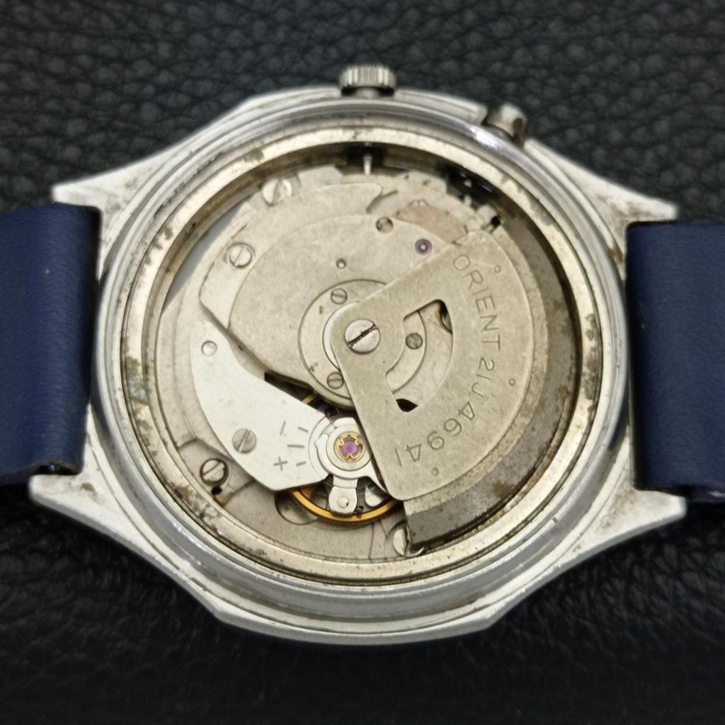 VINTAGE ORIENT AUTOMATIC 46941 JAPAN MENS BLUE COLOR DIAL WATCH A500738-5 R154-a500738