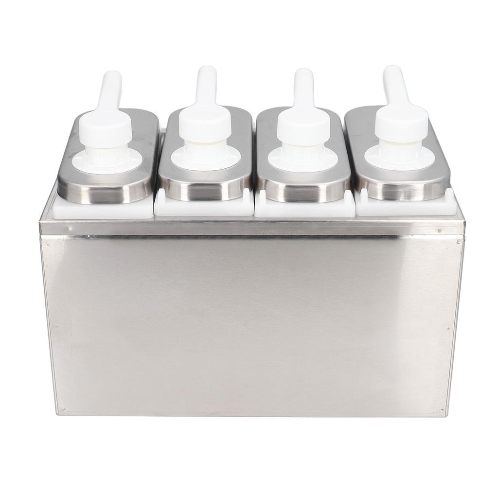 Sauce Dispenser Pump Salad Jam Seasoning Condiment Squeeze Pump Container with Base for Kitchen Restaurant