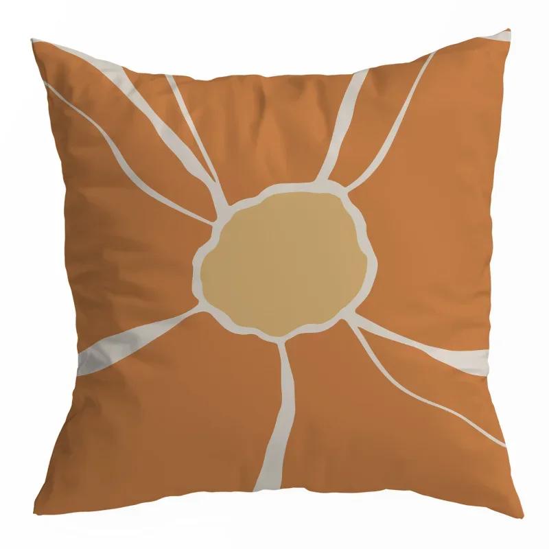 Orange Geometric Pillow Cover Cat Abstract Pillow Home Decoration Cushion Cover