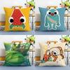 Funny fashion icon colorful BBugsnax Cushion Cover Linen Pillowcase Soft  for Sofa Bed Home Room Decor
