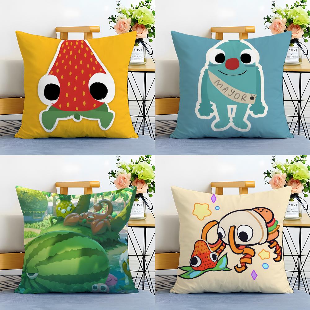 Funny fashion icon colorful BBugsnax Cushion Cover Linen Pillowcase Soft  for Sofa Bed Home Room Decor