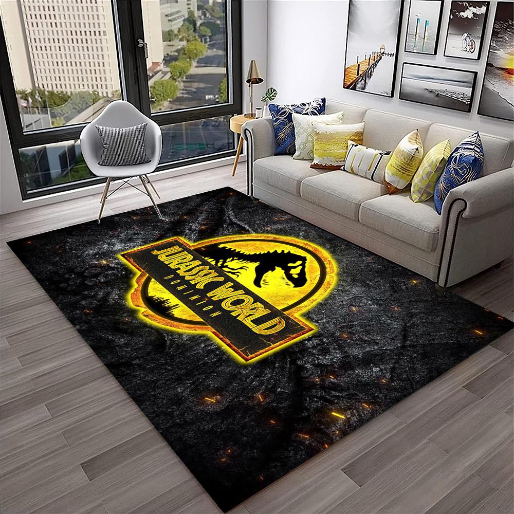 Jurassic Park Dinosaur Cartoon Child Carpet Rug for Home Living Room Bedroom Sofa Doormat Decor,Play Area Rug Non-slip Floor Mat