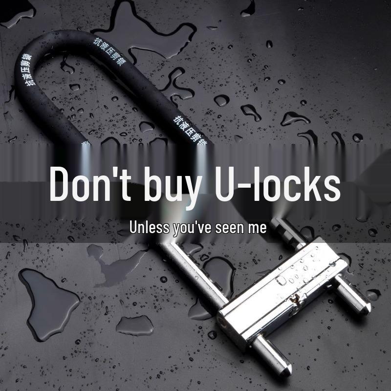 U-Lock Glass Door Lock for Double Sliding Doors - Outdoor U-Shaped Insert Lock