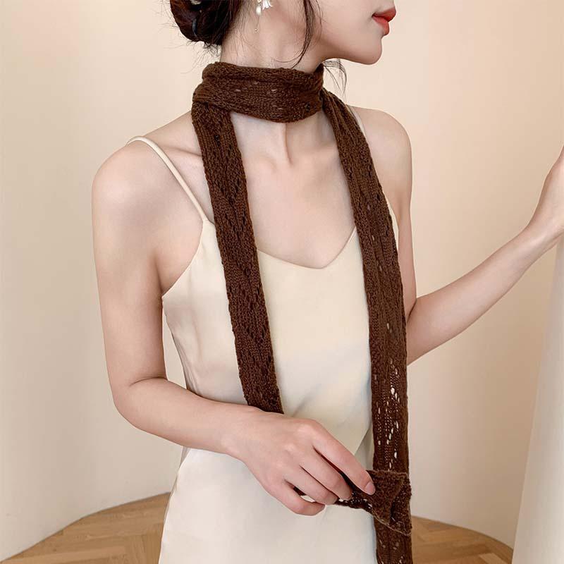 Boutique design spring new niche sexy hollow knitted scarf neckband fashionable decoration versatile and attractive