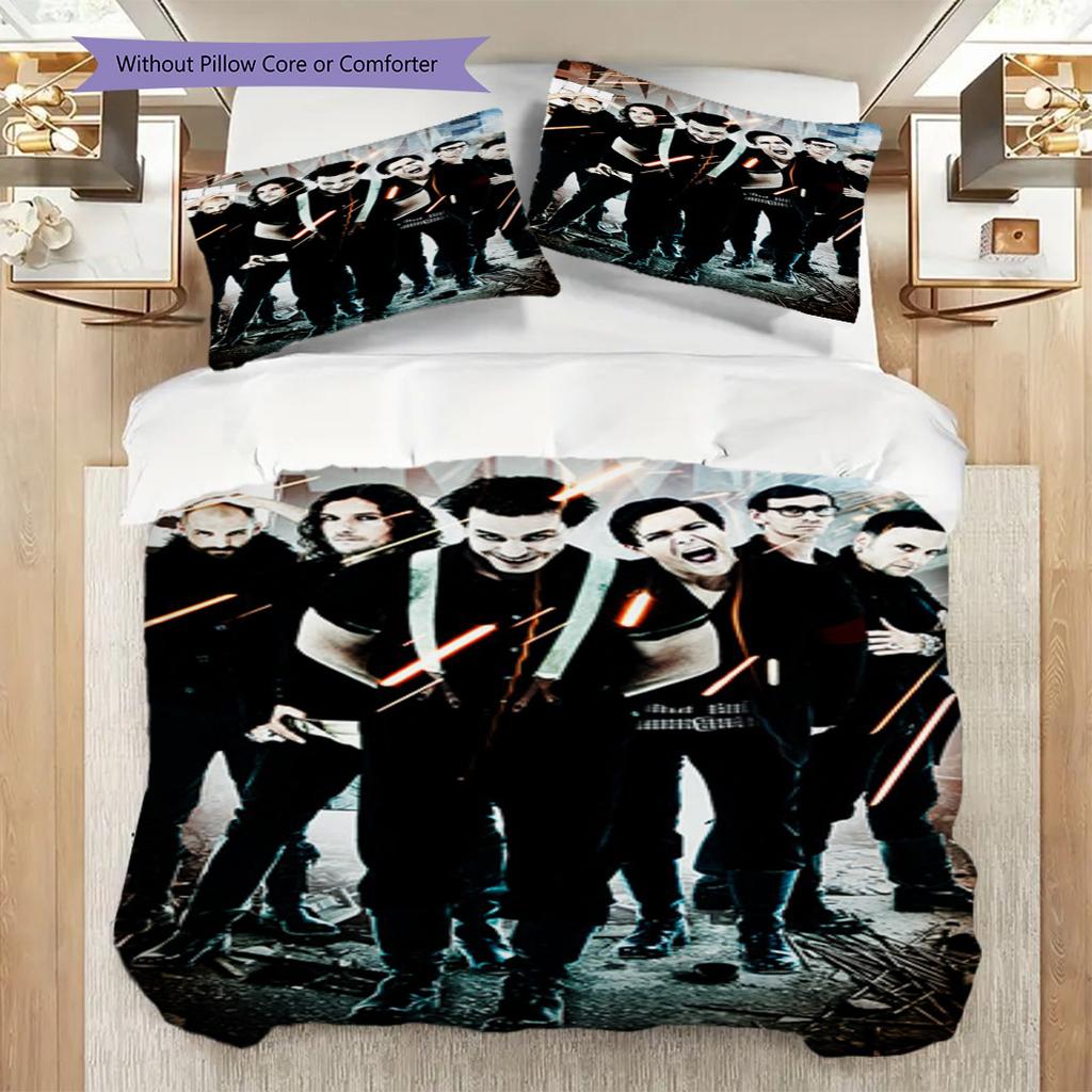 Rock Band Action Intense Performance Bedding (1 * duvet cover + 2 * pillowcase, without core) 2D Flat Bedding set Soft and comfortable