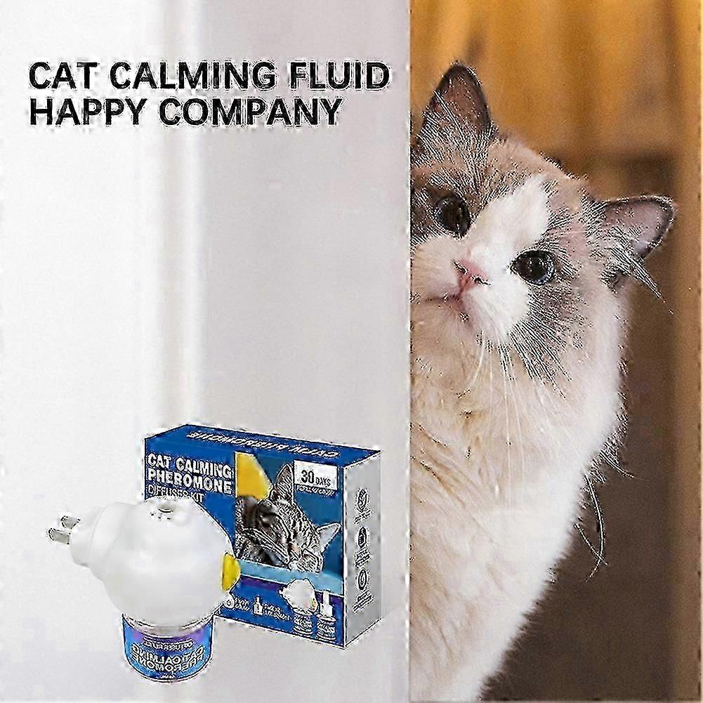 Cat Calming Pheromone Diffuser Kit with Refill, Natural Anxiety Relief PlugIn for All Cats