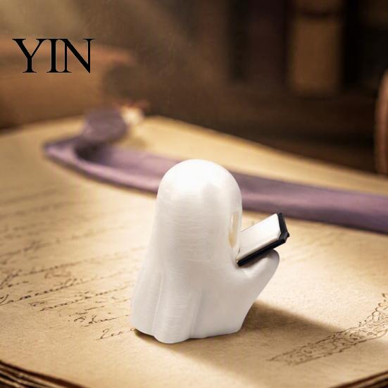 Geisterlese-Figur für Buchhandlung Halloween Niedlich für Schreibtisch und Bücherregal, Statue, Kleine Dekorationen Haus Mini-Ornament mit Buch Arbeitszimmer & Büro
