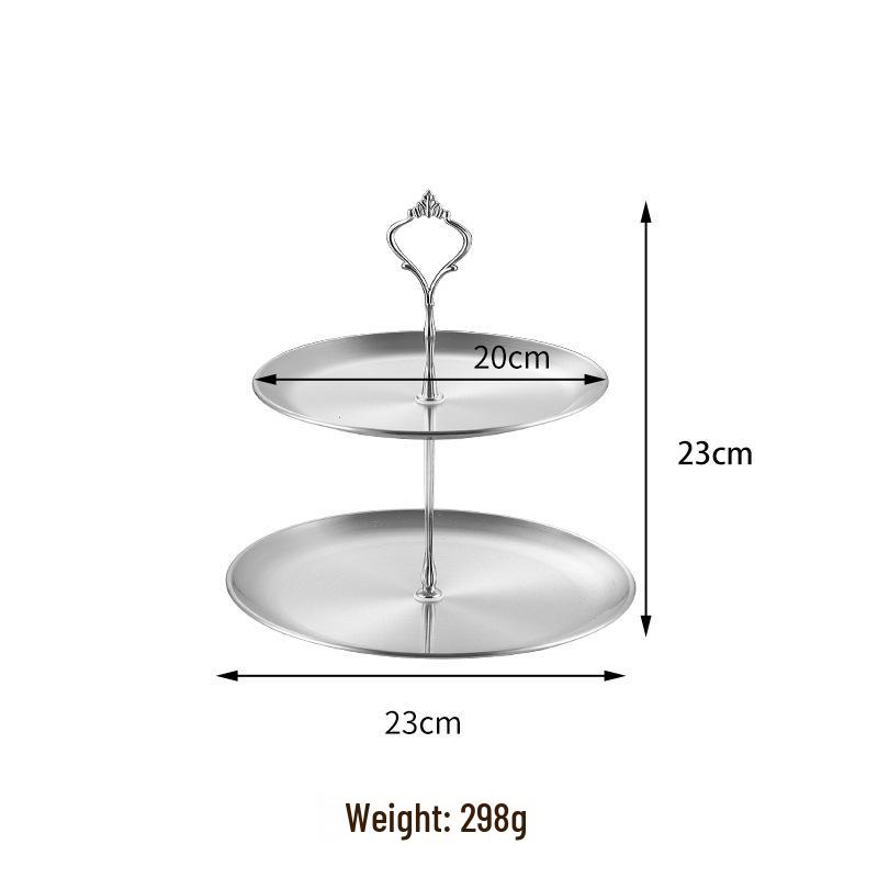 Трехъярусная подставка из нержавеющей стали для торта и фруктов - Элегантная витрина для десертов и закусок