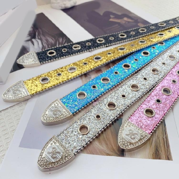 Sequined Belt for Women Fashion Waist Belt  Girl All Matching Belt for Teens Girl Western Vintage Belt Waistband