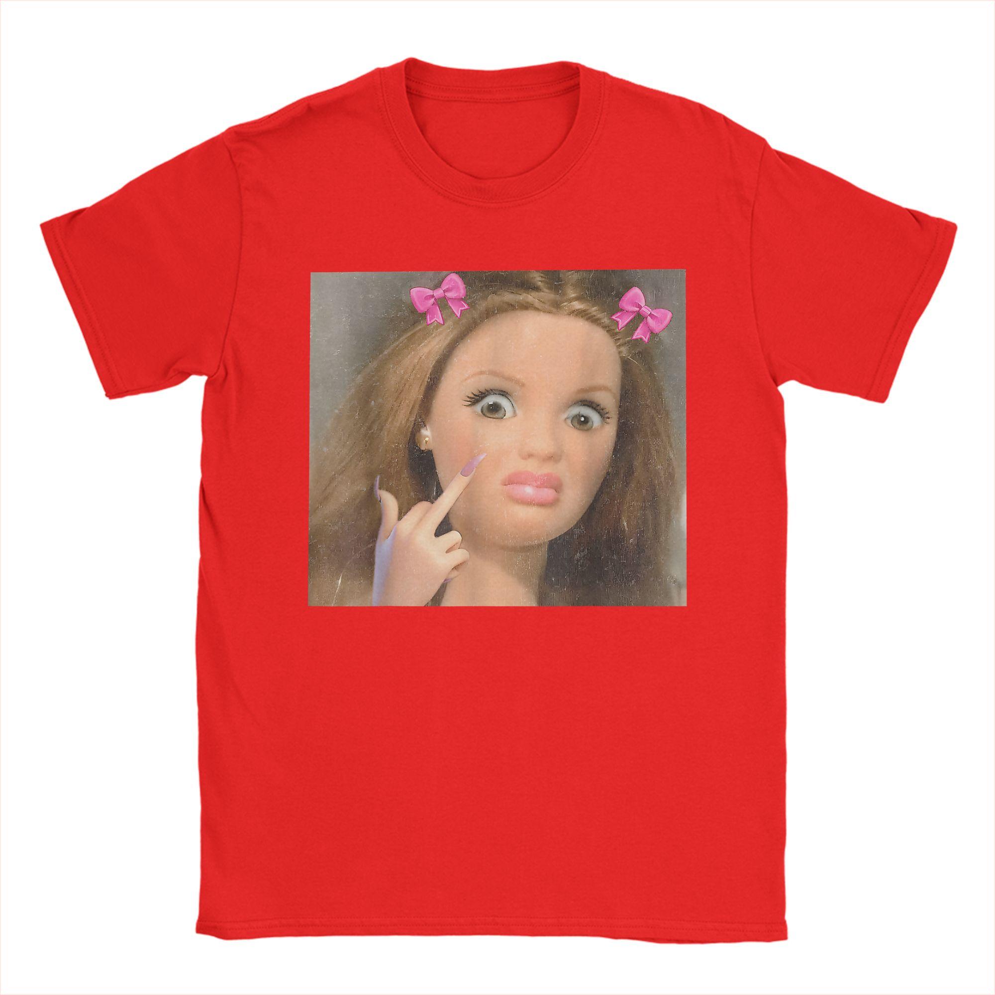 

Summer Disgusting Doll Face Meme Novelty T Shirts Cotton Tshirt for Unisex YK Basic Pattern Short Sleeve Top Tees S
