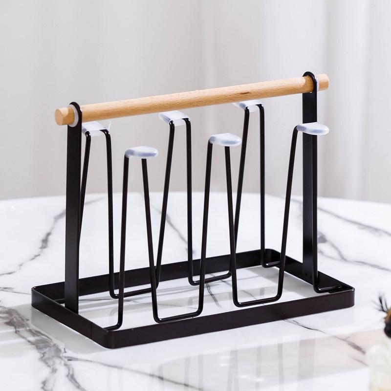 High Quality Durable Japanese Style Cup Drying Rack Space-Saving With Drain Tray Mug Organizer Shelf Standing Type Bottle Holder