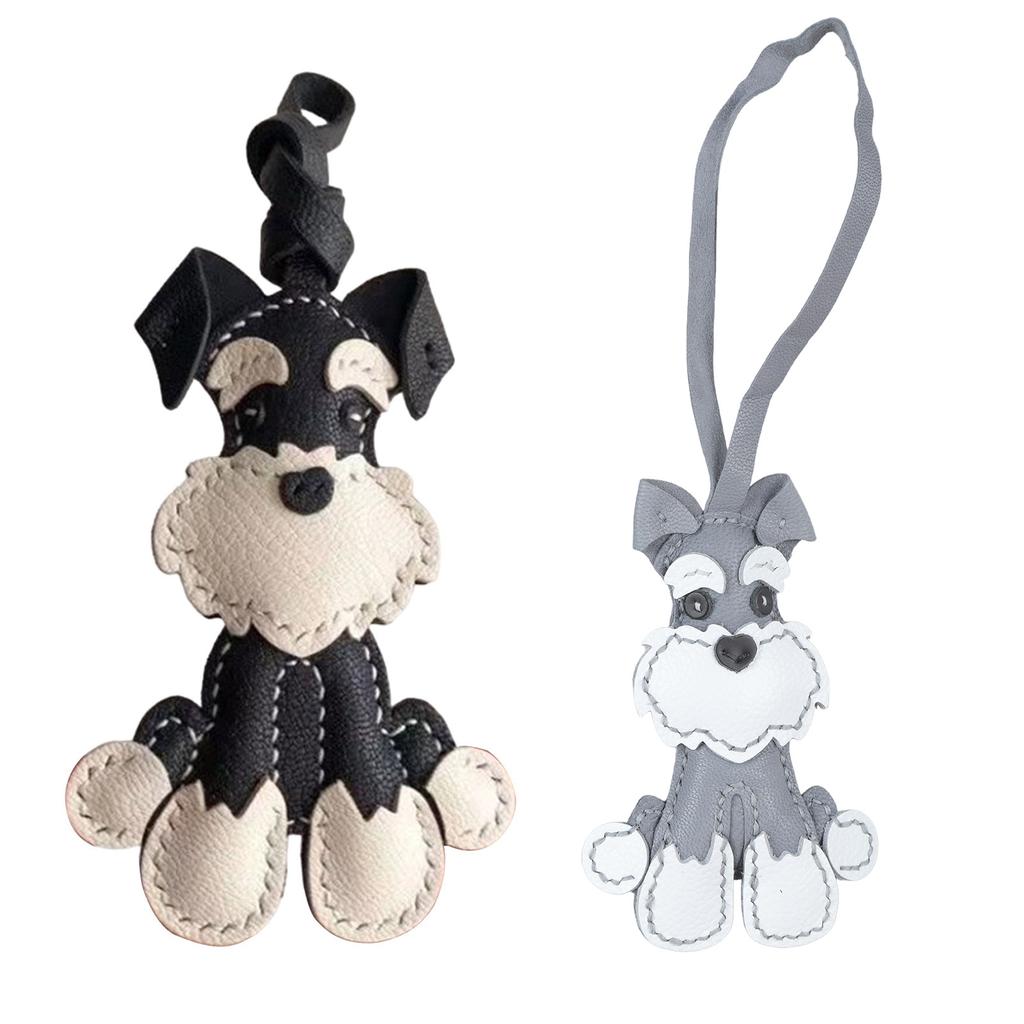 Niedlicher Schnauzer Leder Schlüsselanhänger Leder Schnauzer Schlüsselanhänger Anhänger Handgefertigt Hunde Liebhaber Essentieller Schlüsselring Schmuck