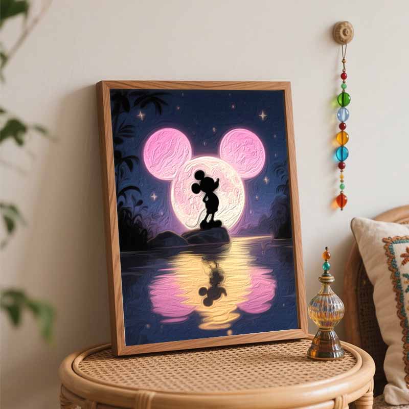 Disney Moonlight Silhouette Oil Painting Hand Painting Art Kit Coloring Painting Handmade Diy Home Decoration Gift